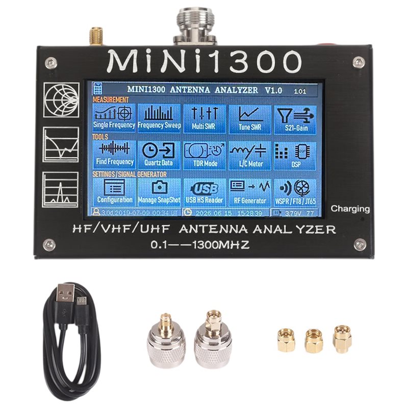 Signal Generator Spectrum Analyzer - ABUI-Mini1300 4.3인치 벡터 네트워크 분석기 0.1-1300Mhz