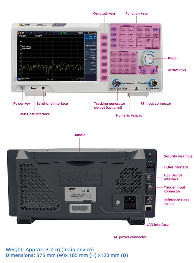 Signal Generator Spectrum Analyzer - 휴대용 스펙트럼 분석기 9kHz~1.5GHz(트래킹 신호 발생기