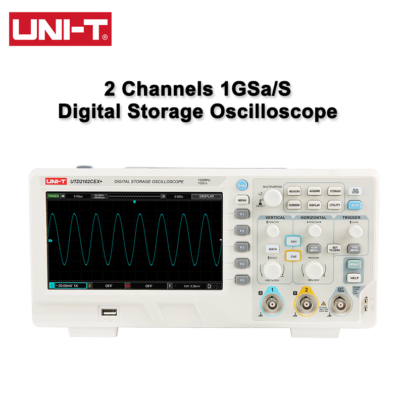 Digital Storage Oscilloscope 100Mhz - UNI-T 디지털 오실로스코프 UTD2102CEX+ 100MHz 1GS/s