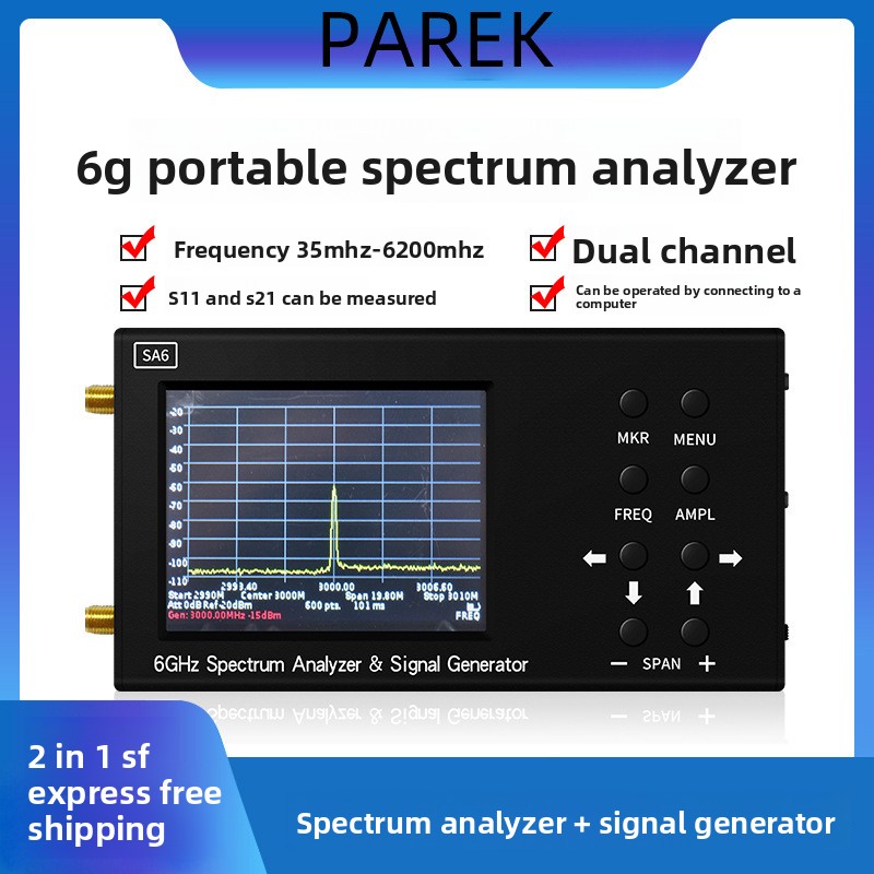 Signal Generator Spectrum Analyzer - SA6 6GHz 3.2인치 휴대용 스펙트럼 분석기