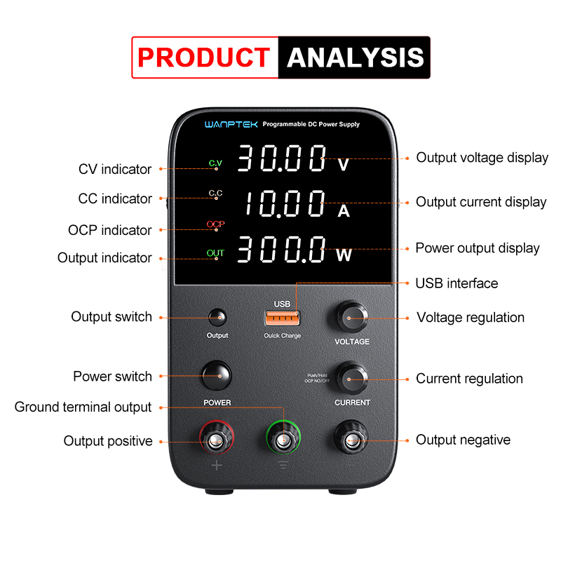 Wanptek 프로그래밍 가능 DC 전원 공급 장치 W - Programmable Dc Power Supply 30V 10A 리뷰 및 가격