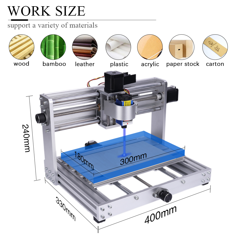 200w 스핀들과 CNC 3018 최대 금속 조각 기계 - Mini Laser Engraver Cnc Router 리뷰 및 가격