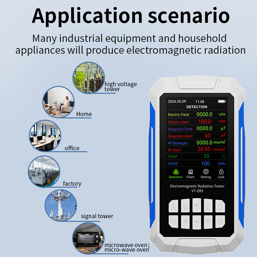 5-in-1 전자기 방사선 검출기 무선 주파수 전기장  - Signal Generator Spectrum Analyzer 리뷰 및 가격